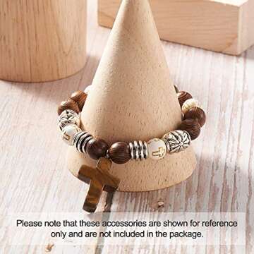 FASHEWELRY 50Pcs Cross Shape Natural Gemstone Pendants 10 Styles Crucifix Rock Stone Healing Chakra Charms for DIY Necklace Jewelry Making 26x15mm