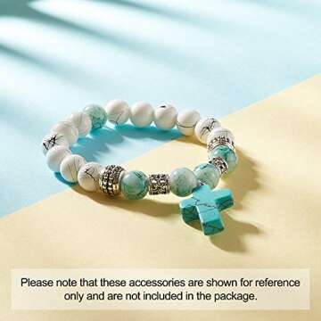 FASHEWELRY 50Pcs Cross Shape Natural Gemstone Pendants 10 Styles Crucifix Rock Stone Healing Chakra Charms for DIY Necklace Jewelry Making 26x15mm