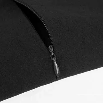 HOMEYEE Women's V-Neck 3/4 Sleeve Flare Casual Dress with Pockets A126(10,Black)