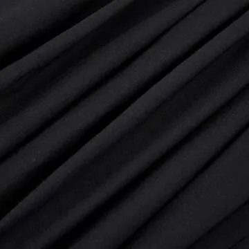 HOMEYEE Women's V-Neck 3/4 Sleeve Flare Casual Dress with Pockets A126(10,Black)