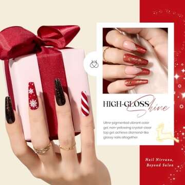 Beetles 23Pcs Gel Nail Polish Kit with Base Gel Top Coat Reason and Romance Collection Orange Brown Burgundy Red Gray Golden Soak off UV Nail Lamp Gift for Women & Girls