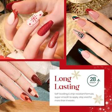 Beetles 23Pcs Gel Nail Polish Kit with Base Gel Top Coat Reason and Romance Collection Orange Brown Burgundy Red Gray Golden Soak off UV Nail Lamp Gift for Women & Girls