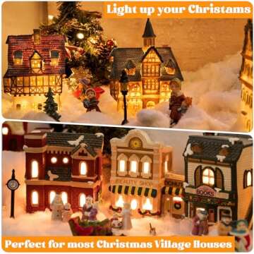 Meonum Christmas Village House Accessories Cord 9 LED Light Bulbs, Christmas Blow Mode Light Kit with Switch Compatible with Dept 56 Christmas Holiday Craft Projects Decorations Decor