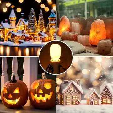 Meonum Christmas Village House Accessories Cord 9 LED Light Bulbs, Christmas Blow Mode Light Kit with Switch Compatible with Dept 56 Christmas Holiday Craft Projects Decorations Decor