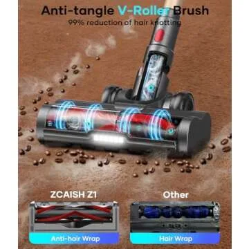 Cordless Vacuum Cleaner, 550W 45KPA 60 Mins Runtime Vacuum Cleaners for Home with Smart Display, Stick Vacuum with Charging Dock Station Removable Battery, Handheld Vacuum for Pet Hair/Carpet/Floor