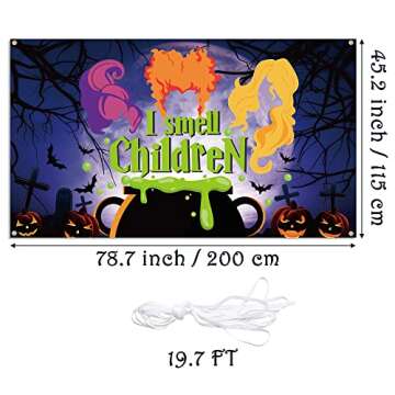Halloween Hocus Pocus Backdrop - Witch Sisters Theme