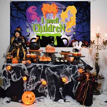 Halloween Hocus Pocus Backdrop - Witch Sisters Theme