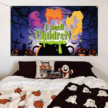 Halloween Hocus Pocus Backdrop - Witch Sisters Theme