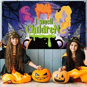 Halloween Hocus Pocus Backdrop - Witch Sisters Theme