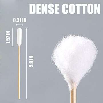 Premium Cotton Swabs for Pet Ear Cleaning - 200pcs