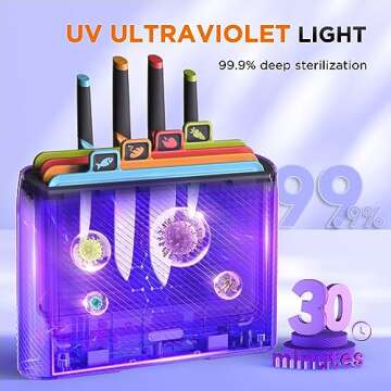 4T7 Smart Cutting Board & Knife Set for Organizing & Care