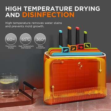 4T7 Smart Cutting Board & Knife Set for Organizing & Care