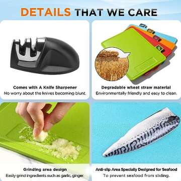 4T7 Smart Cutting Board & Knife Set for Organizing & Care