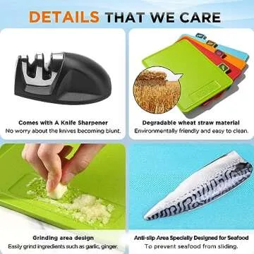 4T7 Smart Cutting Board & Knife Set for Organizing & Care