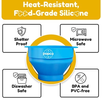 POPCO Silicone Microwave Popcorn Maker Collapsible Bowl