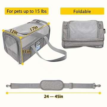 Refrze Pet Carrier Airline Approved, Cat Carriers for Medium Cats Small Cats, Soft Dog Carriers for ...