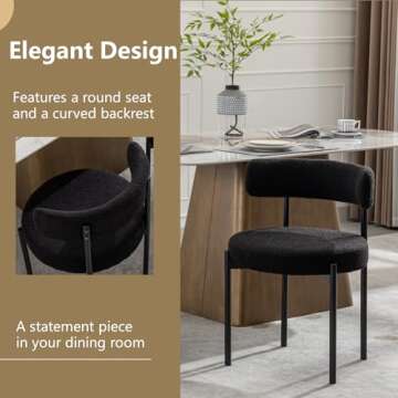 Forsalund Boucle Dining Chairs Set of 2 - Modern Elegance