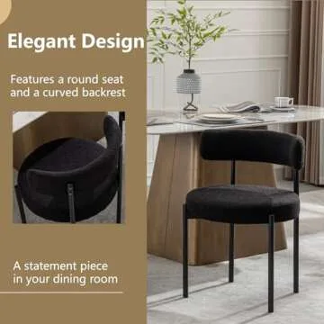 Forsalund Boucle Dining Chairs Set of 2 - Modern Elegance
