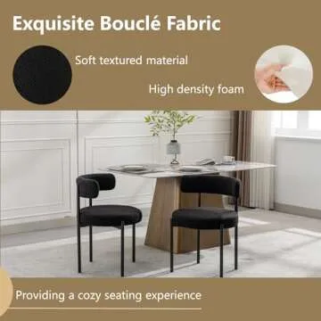 Forsalund Boucle Dining Chairs Set of 2 - Modern Elegance