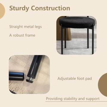 Forsalund Boucle Dining Chairs Set of 2 - Modern Elegance