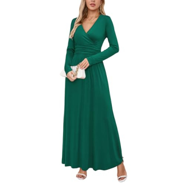 Elegant OUGES Long Sleeve Maxi Dress for Women
