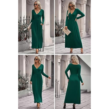 Elegant OUGES Long Sleeve Maxi Dress for Women