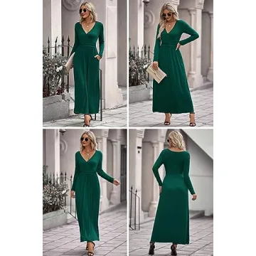 Elegant OUGES Long Sleeve Maxi Dress for Women