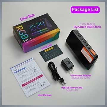 XKX RGB Clock: Loud Alarm, Night Light & USB Charger