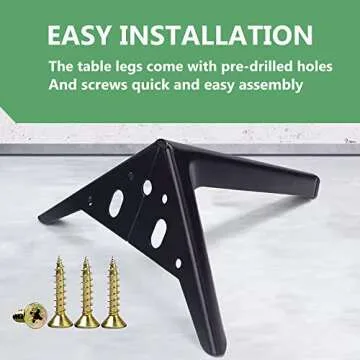 Durable Matte Black Metal Furniture Legs for DIY Projects