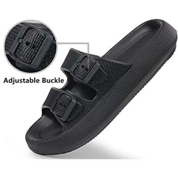 BenSorts Pillow Slippers Soft EVA Foam Adjustable Buckle