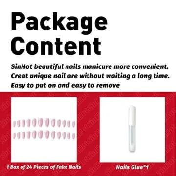SINHOT Almond Press on Nails - Chic Stiletto Design