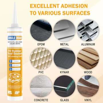 CircleRoad Self Leveling Lap Sealant 6 Pack, RV Rubber Roof Sealant, Flexible Repair Lap Sealant, RV...