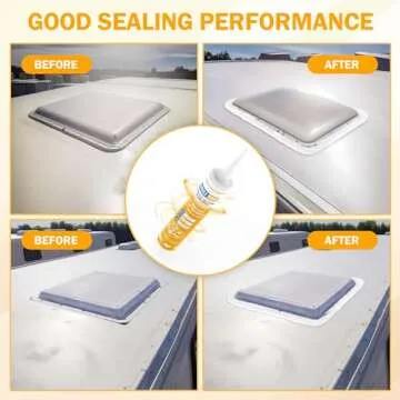 CircleRoad Self Leveling Lap Sealant 6 Pack, RV Rubber Roof Sealant, Flexible Repair Lap Sealant, RV White Sealant Caulking for RV Roofs, Trailers, Campers, Motorhomes