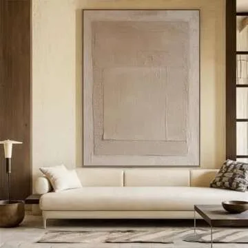 Mhemyo Handmade Gold Brown Color Oil Painting Wabi-Sabi Wall Art Abstract Textured Earth Tone Artwork Large Wall Decor For Living Room