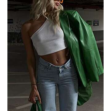 MISSACTIVER One Shoulder Knitted Crop Top for Summer