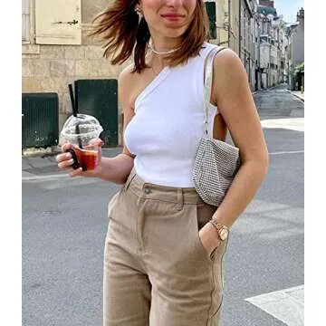 MISSACTIVER One Shoulder Knitted Crop Top for Summer