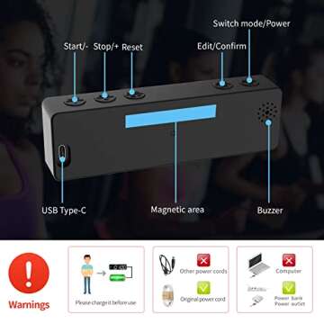 GANXIN Mini Portable Gym Timer with Magnetic Design and LED Display