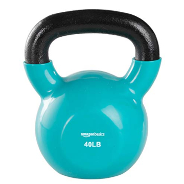 Amazon Basics 40 Pound Vinyl Kettlebell for Strength Training