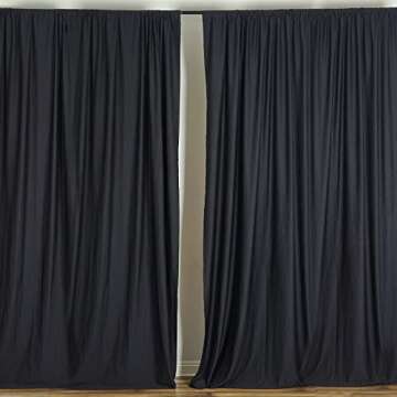 BalsaCircle 10 ft x 10 ft Black Polyester Photography Backdrop Drapes Curtains Panels - Wedding Decorations Home Party Reception Supplies