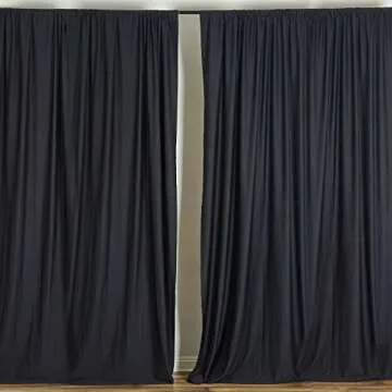 BalsaCircle 10 ft x 10 ft Black Polyester Photography Backdrop Drapes Curtains Panels - Wedding Decorations Home Party Reception Supplies