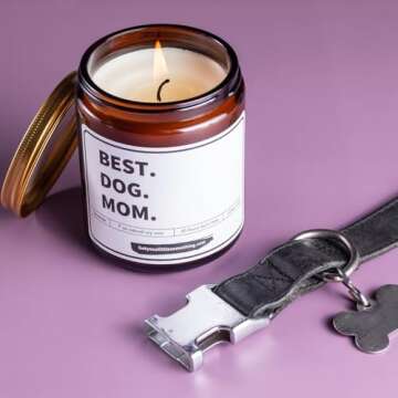 Dog Mom Gifts for Women - Lavender Candle for Pet Moms - Gifts from Dog, Present Ideas for Dog Owner...