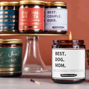 Dog Mom Gifts for Women - Lavender Candle for Pet Moms - Gifts from Dog, Present Ideas for Dog Owners, Dog Lovers Birthday Gift for Her | Mothers Day Dog Mom Gift for Friends, Coworkers, Sister, Aunt