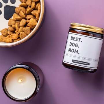 Dog Mom Gifts for Women - Lavender Candle for Pet Moms - Gifts from Dog, Present Ideas for Dog Owners, Dog Lovers Birthday Gift for Her | Mothers Day Dog Mom Gift for Friends, Coworkers, Sister, Aunt