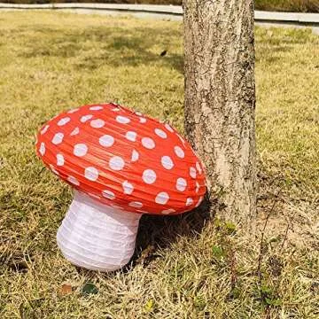 Large Mushroom Paper Lanterns for Birthday Decor