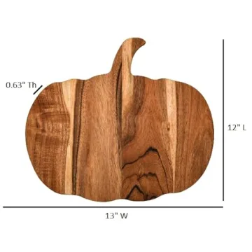 Pumpkin Shaped Wood Cutting Board for Kitchen Decor and Serving