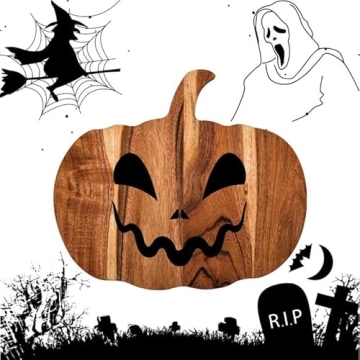 Pumpkin Shaped Wood Cutting Board for Kitchen Decor and Serving