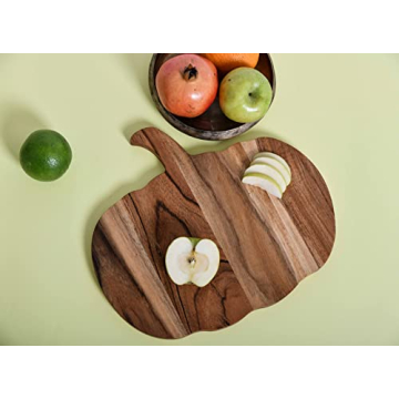 Pumpkin Shaped Wood Cutting Board for Kitchen Decor and Serving