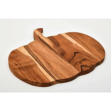 Pumpkin Shaped Wood Cutting Board for Kitchen Decor and Serving