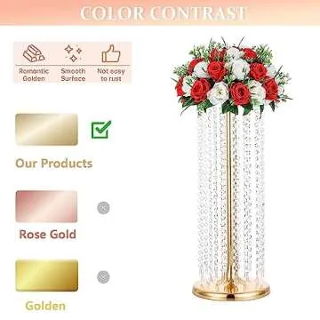 Stunning Gold Flower Stand for Weddings & Parties