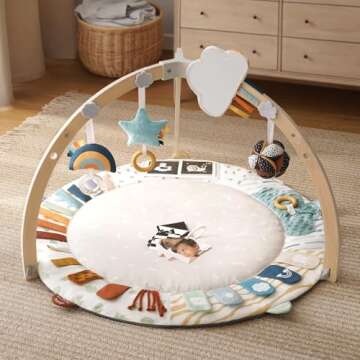 Blissful Diary Baby Play Gym & Activity Mat - 5 Developmental Zones, Sensory Toys